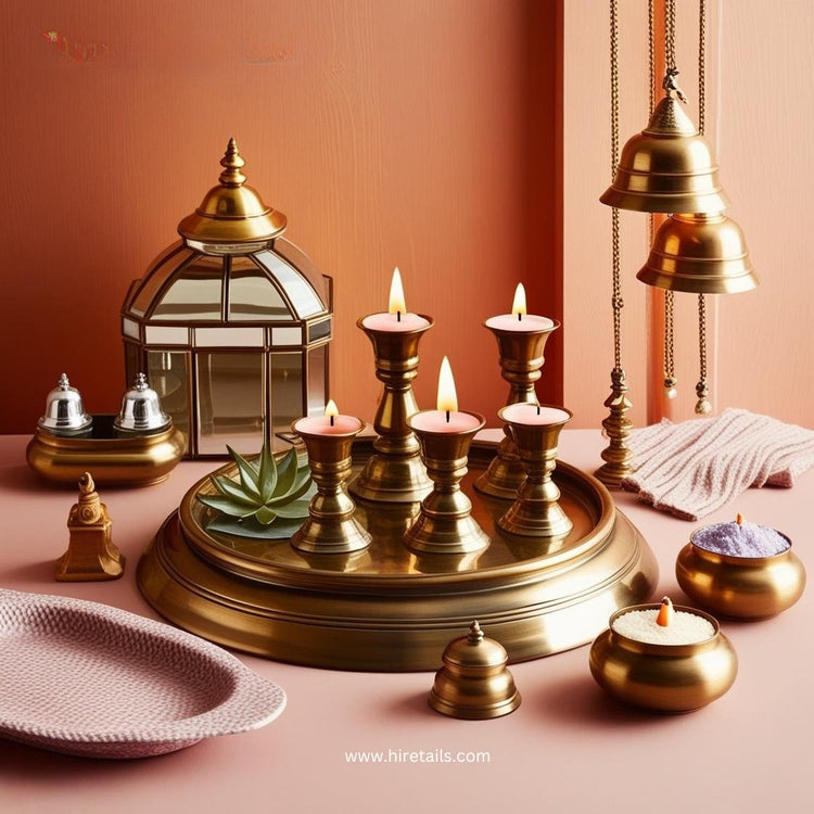 .pooja essentials of brass for every home and office only on Hi Retails  at www.hiretails.com