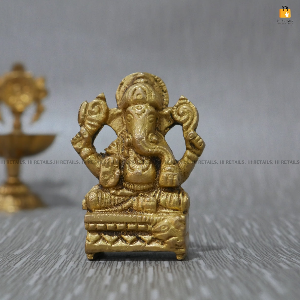 Divine Brass Ganesha Idol - Ganesh Murti for Puja 6 cm